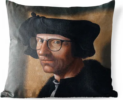 Produktbild von MuchoWow® Outdoor Kissen - Kunst - Brille - Porträt - 50x50 cm - Wetterfest - Lounge Kissen - Komfortabel - Kissen mit Bild