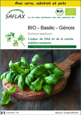 Image de SAFLAX Ensemble de culture -- Basilic - Génois - 800 graines - Ocimum