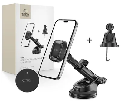 Obrázok produktu pre Magnetický držiak mobilného telefónu do mriežky ventilácie / kokpitu / čelného skla, Tech-Protect N59, s MagSafe, čierny