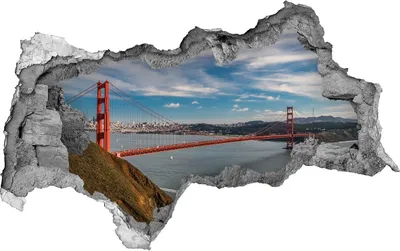 Produktbild von Selbstklebender Loch-3D-Aufkleber 95x73 cm Brücke in San Francisco