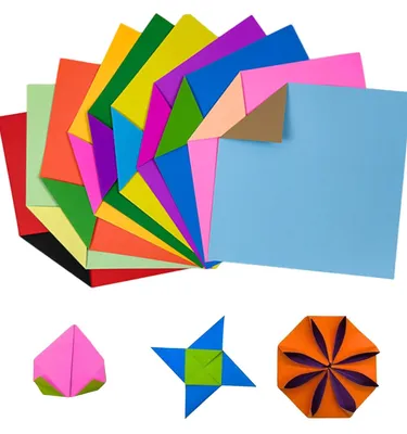 Produktbild von Origami-Papier - Zweifarbig mit 10 Neonfarben - Bastelpapier zum Falten
