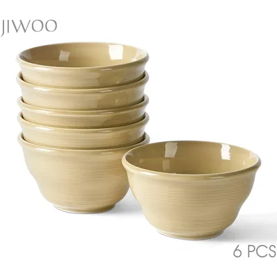 Produktbild von Schale set 6er Ø11,7cm Keramik Eisschale Müslischale Frühstücksschale Snackschalen Schalen für 6 Personen Bowl Mikrowellen- und Spülmaschinengest