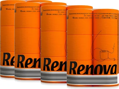 Produktbild von Toilettenpapier - orange - 24 Rollen (4 Packs á 6 Rollen)