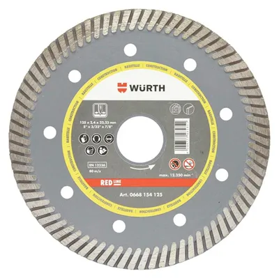 Produktbild von WÜRTH Diamanttrennscheibe TURBO REDSTRIPE 125 x 2,4 mm Beton Stein Fliesen