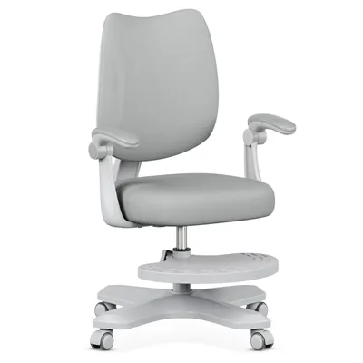 Image de Mark Adler Junior 4.6 | Chaise de bureau pour enfants Chaise tournante ergonomique pour enfants | Repose-pieds | Réglage de la profondeur d'assise | Accoudoirs réglables | Gris