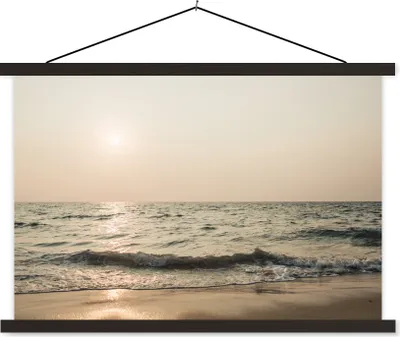 Produktbild von MuchoWow® Textilposter Sand - Meer - Strand 120x80 cm mit schwarzem Rahmen - Wanddeko