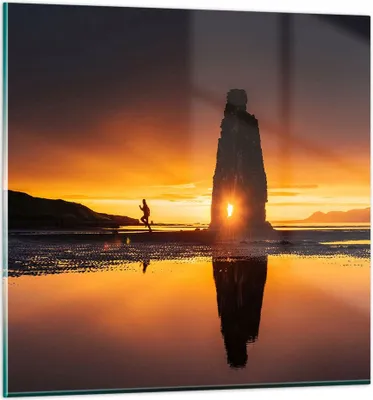 Produktbild von Bilder auf glas - Meer Felsen Wasser - 40x40cm - Glasbilder - Wandbilder - Kunstdruck - zum Aufhängen bereit - Wanddekoration aus Glas - Glas Bilder - Wandbild auf Glas - Einteilig - GAC40x40-3954