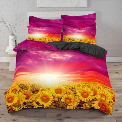 Obrázok produktu pre Sada posteľnej bielizne 220x240 cm s 2 vankúšovými obliečkami 80x80 cm, žltá, s kvetinovým vzorom, mikrovlákno