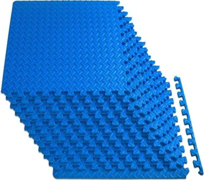 Image de Tapis de piscine pour enfants - Bleu - 61 x 61 cm - Revêtement de sol pour aire de jeux