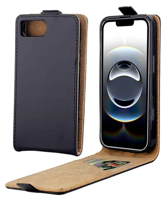 Produktbild von Mobigear Flip-Hülle für iPhone 17e - 1 Kartenfach Kunstleder Schwarz