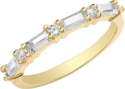 Produktbild von Atemberaubender 9 Karat (375) Gold Halb Eternity Damen - Ring mit Zirkonia, 59 (18.8); TRS35213RSR