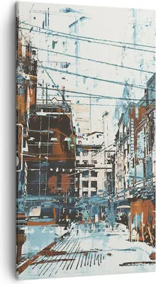Produktbild von Bild auf Leinwand - Leinwandbild - Stadt Straße Haus - 45x80cm - Wand Bild - Wanddeko - Wandbilder - Leinwanddruck - Bilder - Kunstdruck - Wanddekoration - Leinwand bilder - Wandkunst - PA45x80-3806