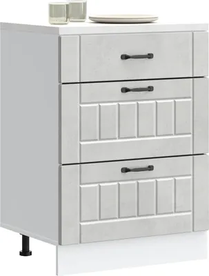 Produktbild von "2026 Promotion" Buffetschrank Küche, Küchen-Unterschrank, Lucca Betongrau Holzwerkstoff - Mehrzweckschrank CC31373