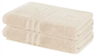 Produktbild von Lavea 2er Set Duschtuch 70x140 cm Serie Elena Creme 100% Baumwolle Duschhandtuch