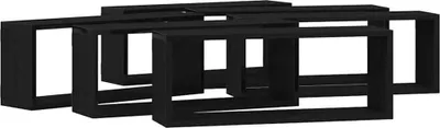 Produktbild von vidaXL Wandregale mit Regal 6 pcs Schwarz Eichen-Optik 60 x 15 x 23 cm