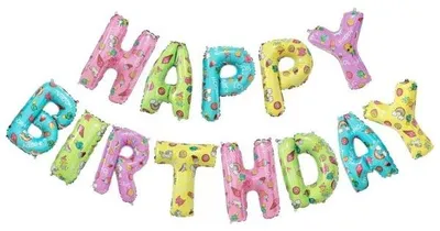 Zdjęcie produktu dla Zestaw balonów foliowych Happy Birthday