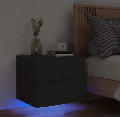 Immagine prodotto di Maison Exclusive - Comodino da parete con luci LED Nero