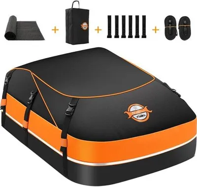 Produktbild von Famanu Autodachbox 21 Kubikfuß - Faltbar und Wasserdicht für Gepäcktransport