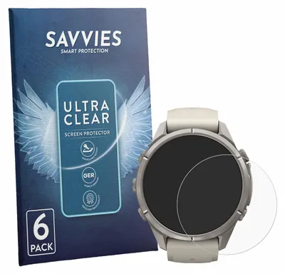 Produktbild von 6x Für Garmin Fenix 9 Pro (43 mm) Schutzfolie Savvies Displayschutz Display Schutz Folie Klar Transparent