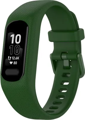 Produktbild von Silikon-Smartwatch-Armband – Passend für Garmin Vivosmart 5 – Dunkelgrün – Strap-it Uhrenarmband / Armband