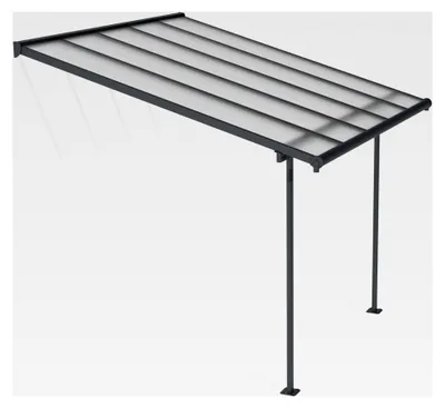 Produktbild von Terrassenüberdachung Alu Sierra 3X3.05 mit Polycarbonat Hohlkammerplatten Pergola 314 x 295 cm Grau