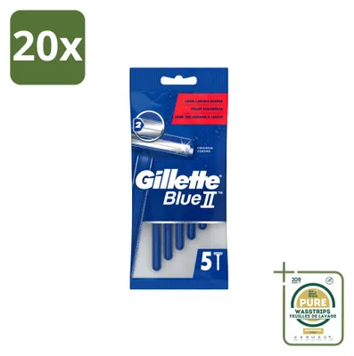Image de 20 rasoirs jetables Gillette Blue II - Pack économique - 20 pièces