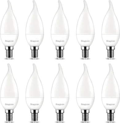 Immagine prodotto di 10x offerta economica E14 5 watt opaco LED lampadina fiamma raffica di vento 400 lumen candela bianco freddo