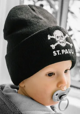 Produktbild von FC St. Pauli - Totenkopf - Babymütze Beanie schwarz