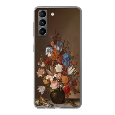 Produktbild von MuchoWow® Handyhülle Schutzhülle Hülle für Samsung Galaxy S21 Stilleben mit Blumen - Kunst - Alte Meister Silikon Softcase Handy Hülle - Softcase