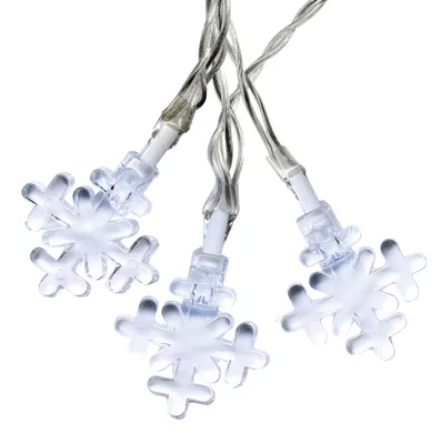 Produktbild von Best Season LED-Lichterkette "Snowflake" 15 teilig weisse Schneeflocken, 2,8m,Timer, Batterie, 726-42
