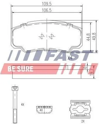 Produktbild von FAST Bremsbeläge Satz Hinten Bremsklötze für FIAT DUCATO Pritsche/Fahrgestell (230) FT29109