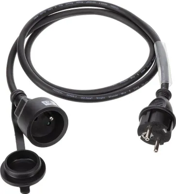 Produktbild von GUMMI-VERLNGERUNGSKABEL MIT SCHRUMPFSCHLAUCH - 3G1.5 - 1.5 m - STECKER-TYP E (FRANZSISCHES SYSTEM)