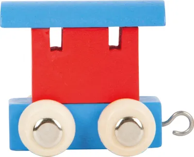 Image de Small Foot Design 10348 Train de lettres multicolore Wagon en bois, bleu/rouge (1 pièce)