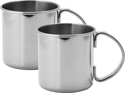 Produktbild von ECHTWERK Moscow Mule Becher Set 2tlg aus Edelstahl, 480 ml, , Farbe:Silber