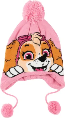 Produktbild von Paw Patrol Strickmütze Skye für Mädchen - Kinder Wintermütze mit Bommel Mütze Pink