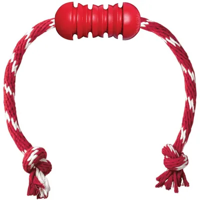 Produktbild von KONG Dental with Rope, Hund, Rot, Weiß, Gummi, Kauend, Zahnreinigung, Vereinigte Staaten