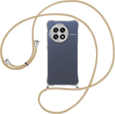 Produktbild von Handykette Backcover-Schutzhülle mit Band (Metall silberfarben) für OnePlus ACE5 5G - caramel