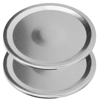 24 Edelstahl-Deckel für Weithalsgläser, 70 mm, auslaufsicher