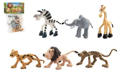 Obrázek produktu pro Zvířátka veselá safari ZOO plast 9-10cm 6ks v sáčku