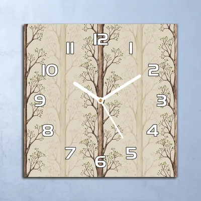 Produktbild von Deko Glasuhr Wanduhr 30x30 Bäume Wald Quarz Küchenuhr Bürouhr