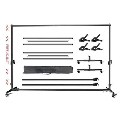 Obrázok produktu pre Stojan na pozadie do fotoštúdia, nastaviteľná veľkosť 200x200cm a 200x300cm, robustná kovová konštrukcia, 200x300cm, len stojan na pozadie