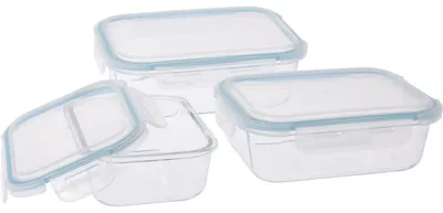 Produktbild von Frischhaltedose aus Glas für Lebensmittel, mit Deckeln, 3 Stück im Set