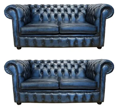 Image de Chesterfield Canapé En Cuir Classique Schaffhau 2 +2 Places