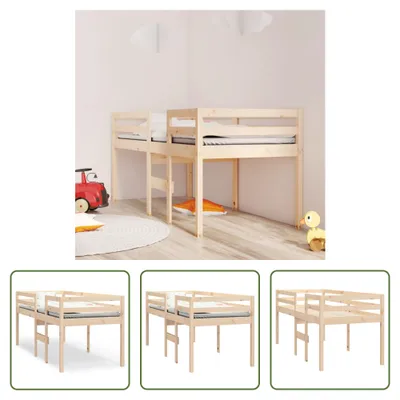 Produktbild von The Living Store Hochbett 90x190 cm Massivholz Kiefer