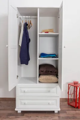 Produktbild von Weißer Massivholz Kleiderschrank
