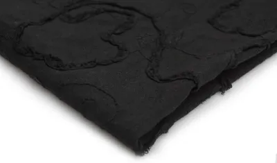 Produktbild von Baumwollstoff mit Stickerei, Farbe Schwarz Muster 10 (50 x 140 cm)