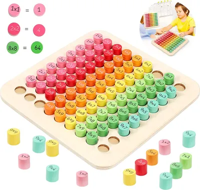 Produktbild von Holz Mathematik Spielzeug,Holz Multiplikationstabelle,Mathematik Spiele,Holz Multiplikationstabelle,Lernspielzeug Geschenk Kinder,Mathematik Spiel Kinder,Mathematik Spiele