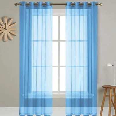 Zdjęcie produktu dla Przezroczysta zasłona do salonu – 80 x 100 cm – błękitna