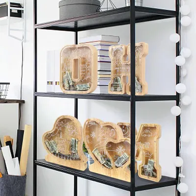 Produktbild von Sparbuch für Kinder Holz durchsichtig A-Z