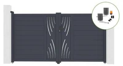 Produktbild von Flügeltor elektrisch 3m VELETA H.160cm + Drehtorantrieb BUNKER B500